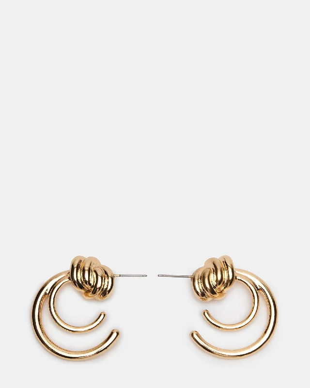 KNOT HOOP EARRINGS GOLD