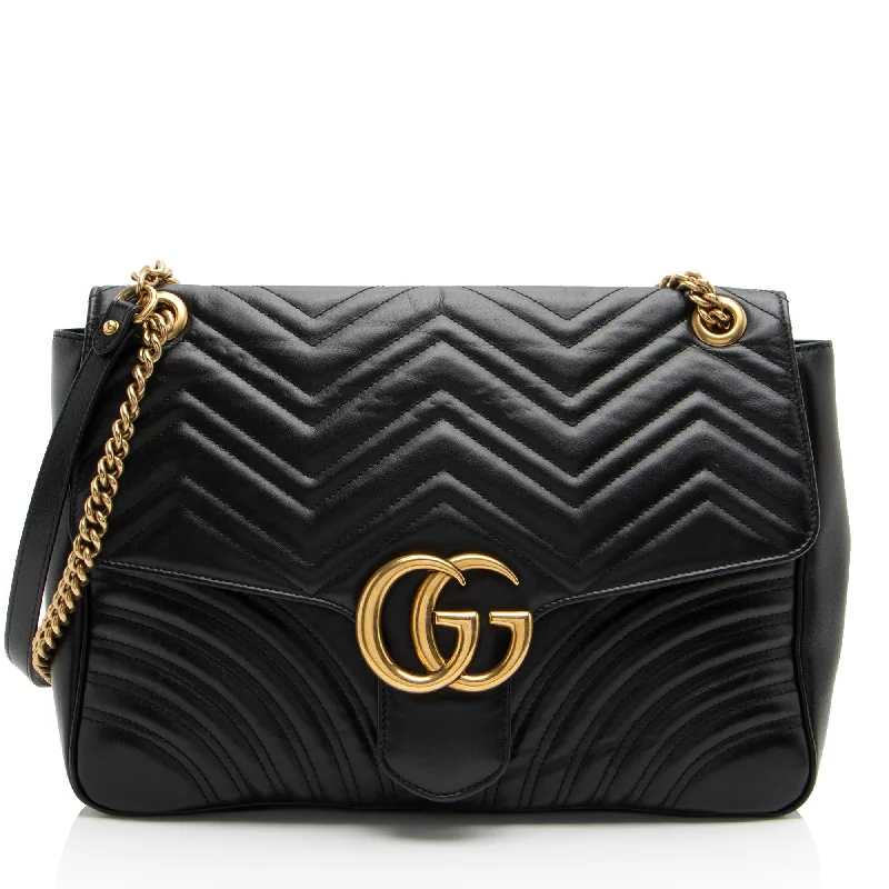 Affordable crossbody bags with fun pattern designs -Gucci Matelasse Leather GG Marmont Large Flap Shoulder Bag