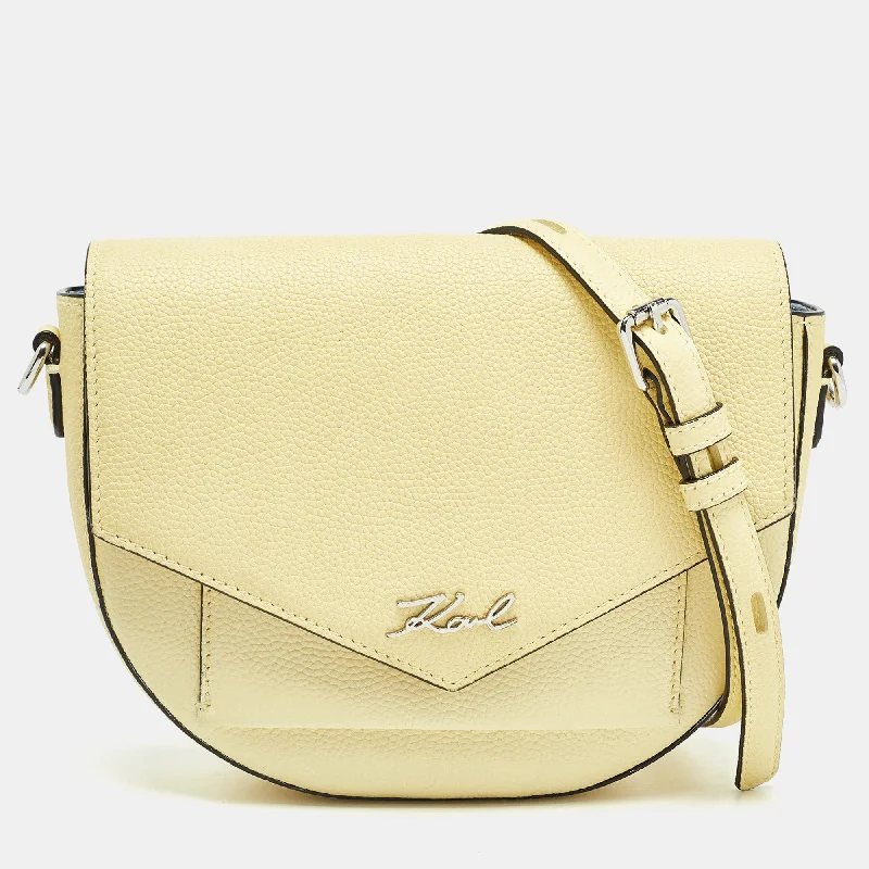 Colorful crossbody bags for bold style statements -Karl Lagerfeld Light Yellow K/karry All Front Crossbody Bag