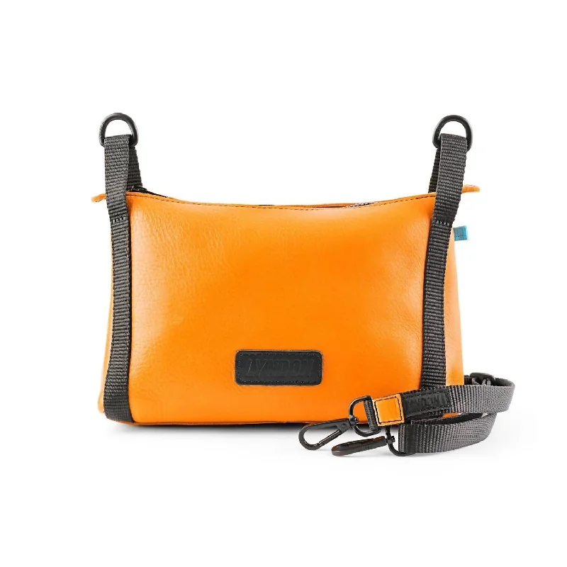 Designer satchels for women with premium leather and polished hardware for sophistication -Men's Leather X Crossbody Bag In Orange