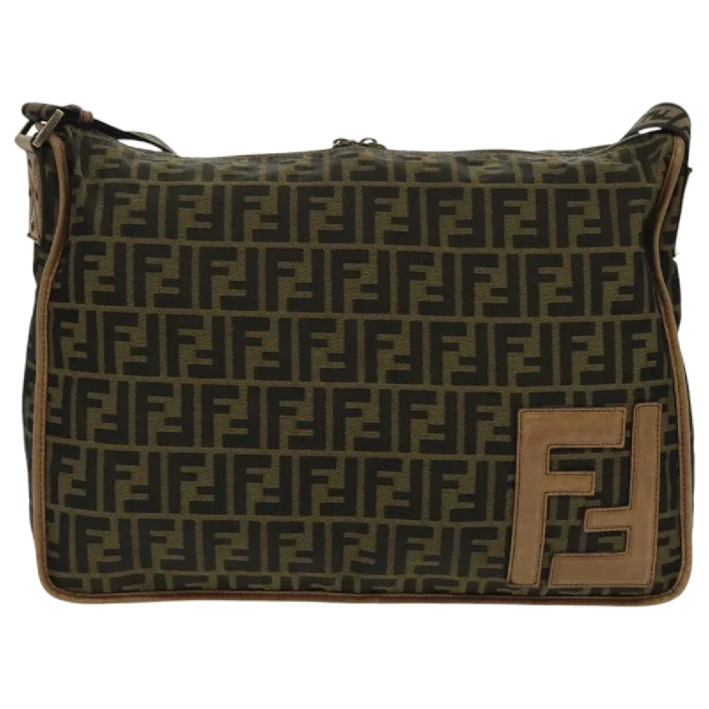 Eco-friendly satchels for women with sustainable materials for ethical fashion -Fendi Zucca  Canvas Shoulder Bag (Pre-Owned)