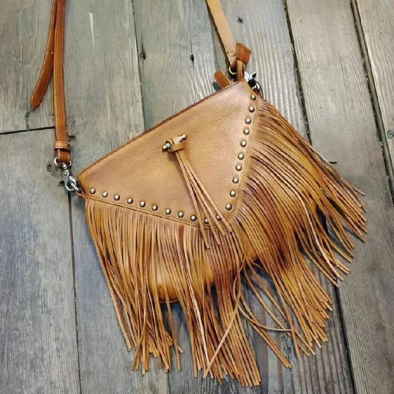 Casual crossbody bags for everyday errand ease -Vintage Boho Bags for Women Western Leather Fringe Purse