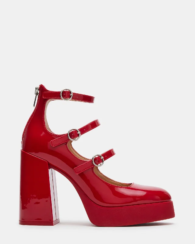 QUAD RED PATENT