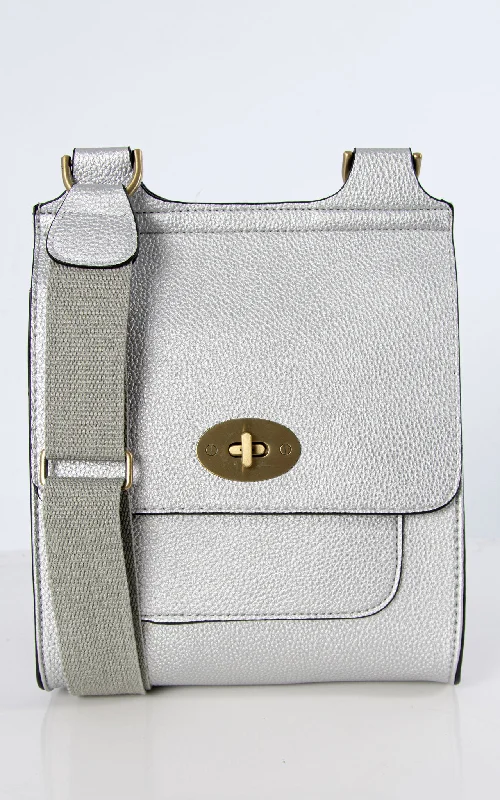 Designer satchels for women with soft leather and chic finishes for luxury -Messenger Bag | Silver