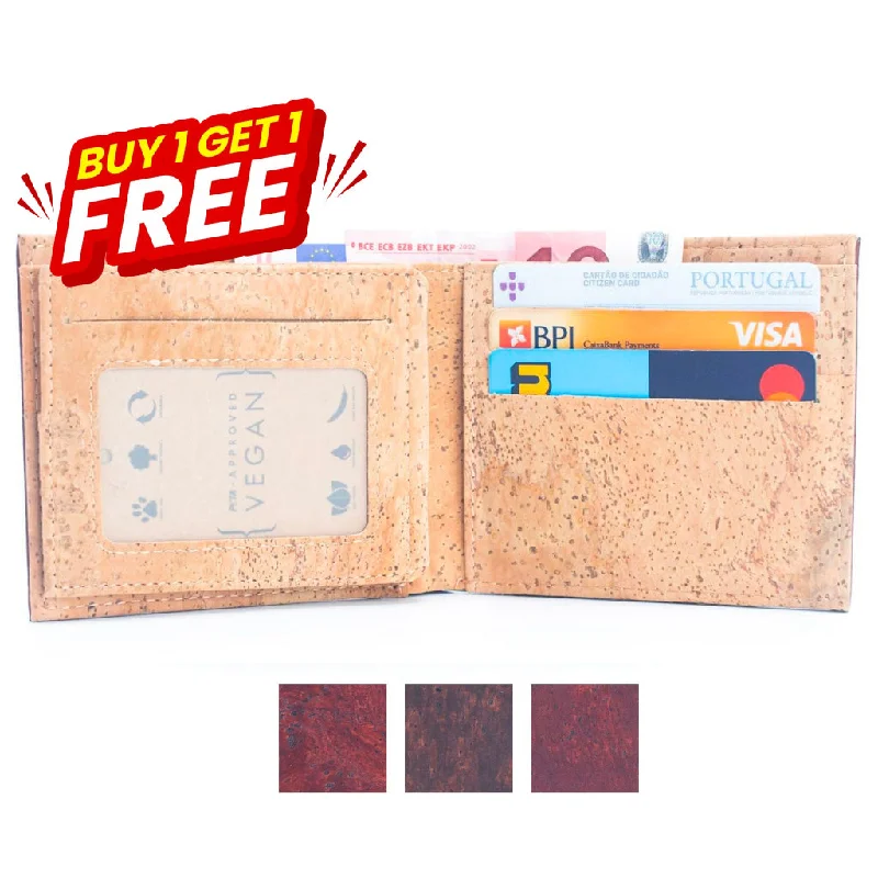 BUY 1 GET 1 FREE: Brown Cork Men's Cardholder Wallet  BAG-2074-DEF