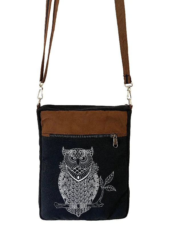 Vintage satchels for women with distressed leather for a retro-inspired fashion statement -Owl Cross Body Bag