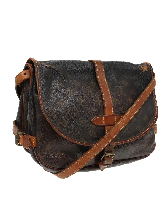 Monogram Canvas Shoulder Bag with Adjustable Strap