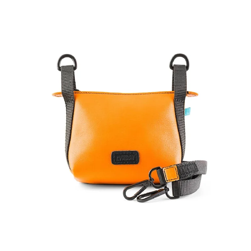 Eco-friendly satchels for men with recycled materials and natural fabrics -Men's Leather Junior Crossbody Bag In Orange