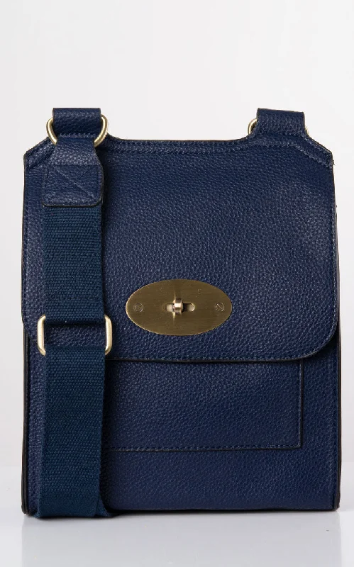 High-quality leather satchels for women with durable straps and premium finishes -Messenger Bag | Navy