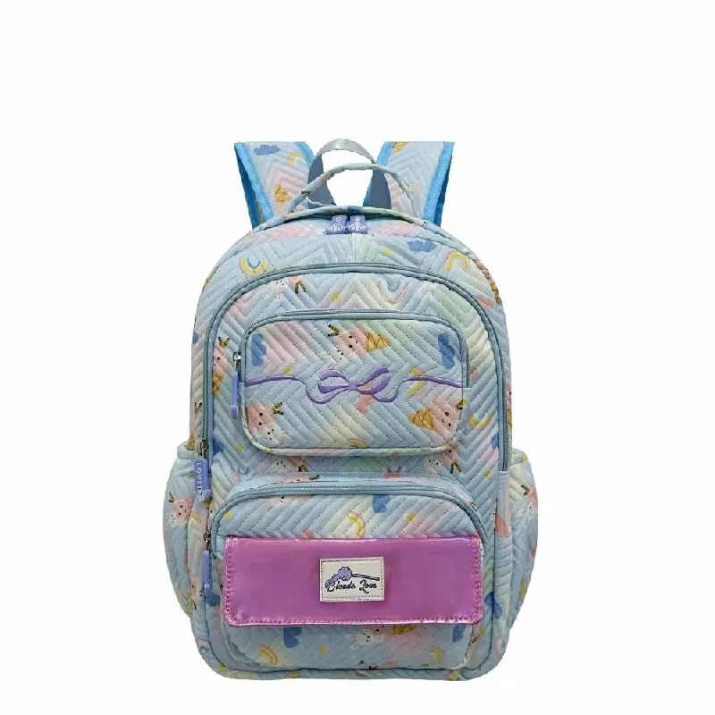 Bright orange backpack for outdoor visibility needs -Clouds Love School Bag for Girls Kids Stylish Waterproof Girls School Bag Fashionable Large Capacity School Backpack for Girls Gift School Bag for Kids Girls 6-12 Years sky.blue