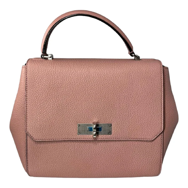 Leather satchels for women with bold stitching and metal accents for a modern touch -Bally 6203769 Rosehaze Calf Grained Turnlock Shoulder Bag