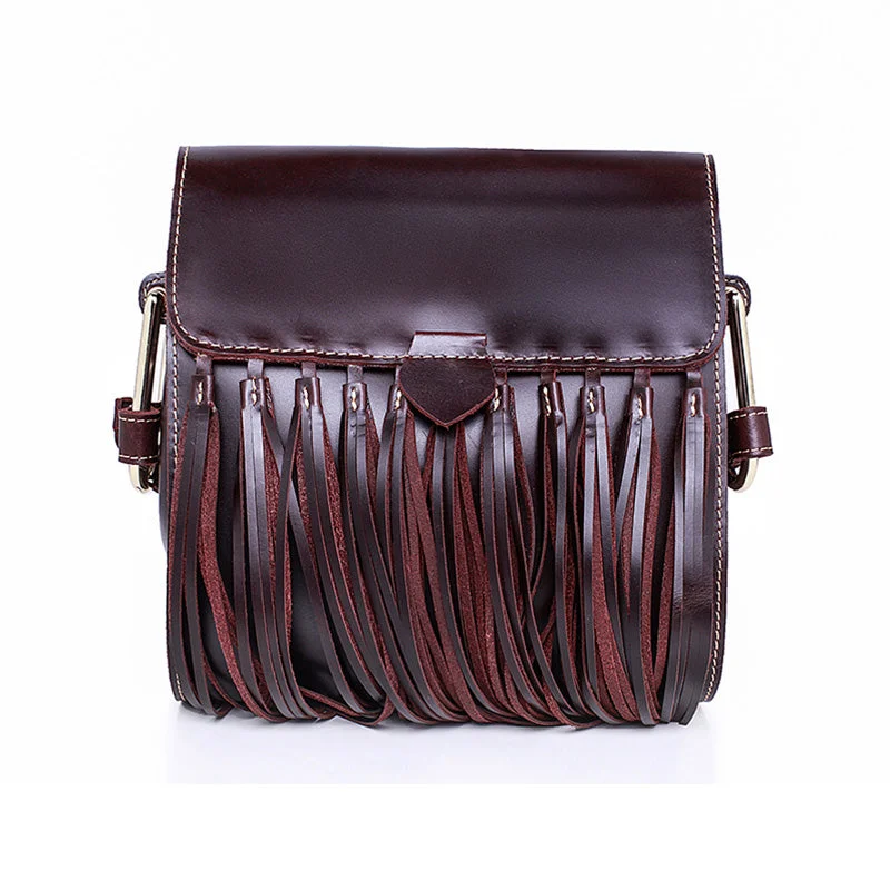 Waterproof nylon crossbody bags for wet weather -Womens Leather Fringe Crossbody Bag Western Purses Cross Shoulder Bag for Women