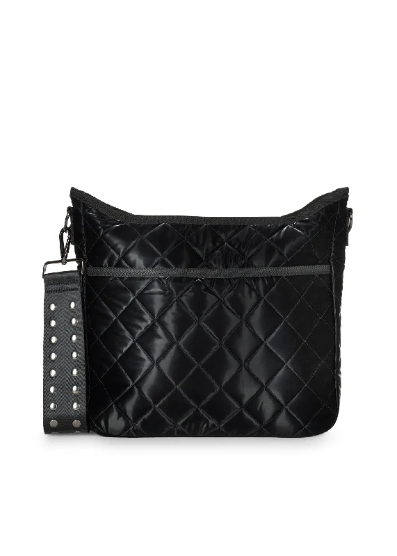 Lightweight crossbody bags with breathable mesh panels -Perri Night Quilted Puffer Crossbody Bag - FINAL SALE