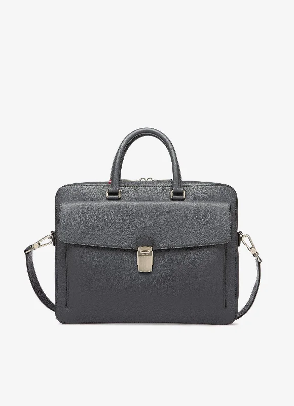 Affordable satchels for men with practical designs for everyday functionality -Bally Gherman Men's 6231773 Grey Leather Business Bag