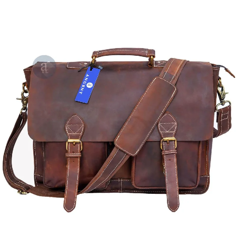 Durable leather satchels for men with reinforced stitching for long-lasting use -The Digital Laptop Messenger Bag