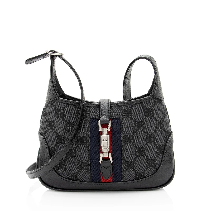 Soft crossbody bags with padded strap comfort -Gucci x Balenciaga BB Supreme The Hacker Project Jackie Mini Shoulder Bag