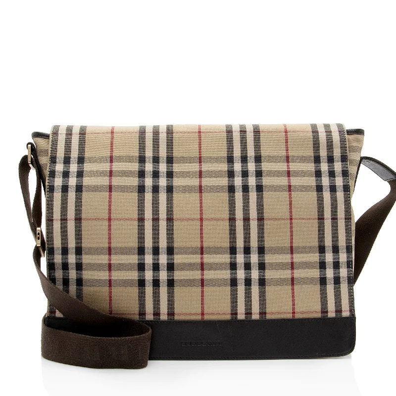 Affordable satchels for women with adjustable straps for comfortable wear -Burberry House Check Flap Messenger