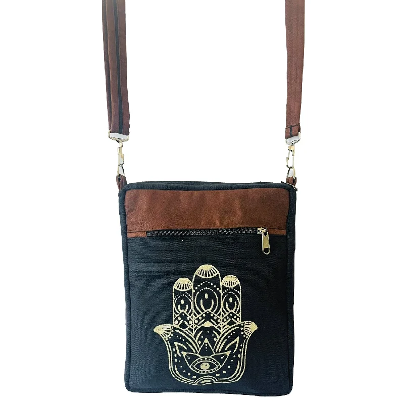 Bold satchel bags for men with statement hardware and sleek designs -Crossbody Bag Hamsa