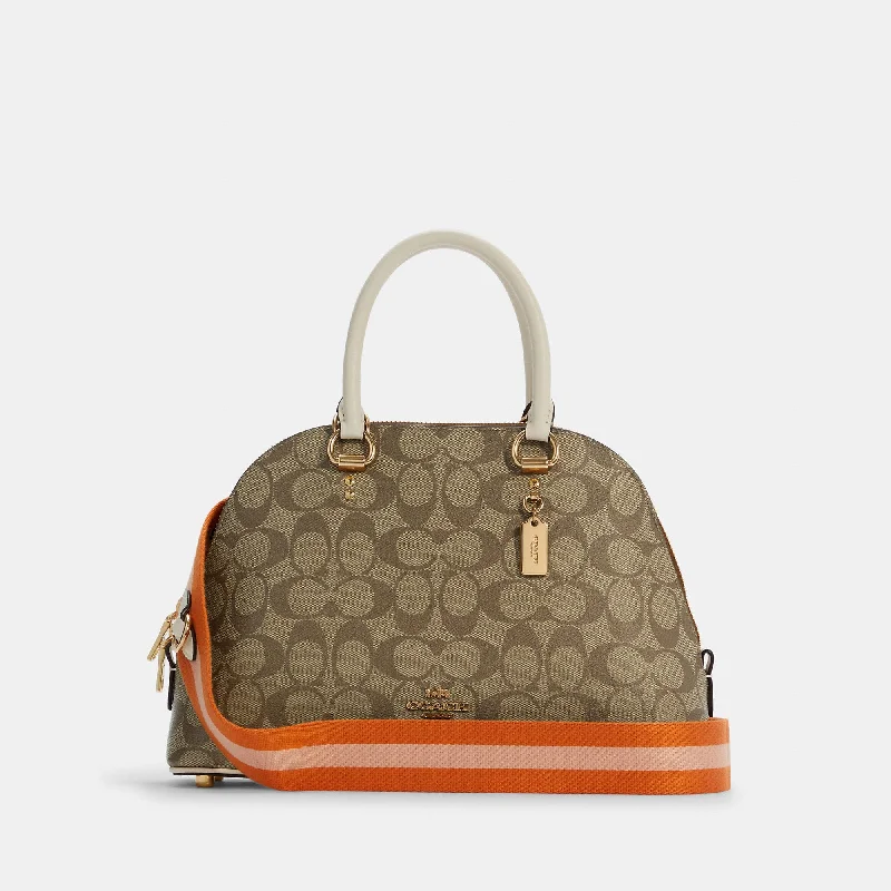 Handle bags with eco-friendly bamboo handles -Coach Outlet Katy Satchel In Signature Canvas