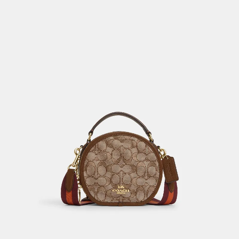 Handle bags with metallic finishes for shine -Coach Outlet Canteen Crossbody In Signature Jacquard