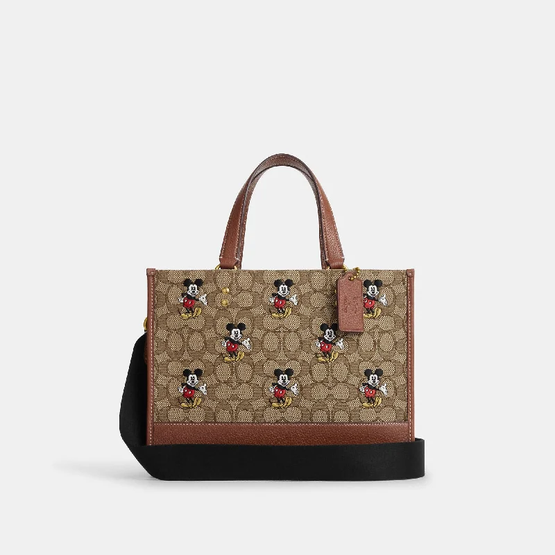 Handle bags with zipper tops for security -Coach Outlet Disney X Coach Dempsey Carryall In Signature Jacquard With Mickey Mouse Print