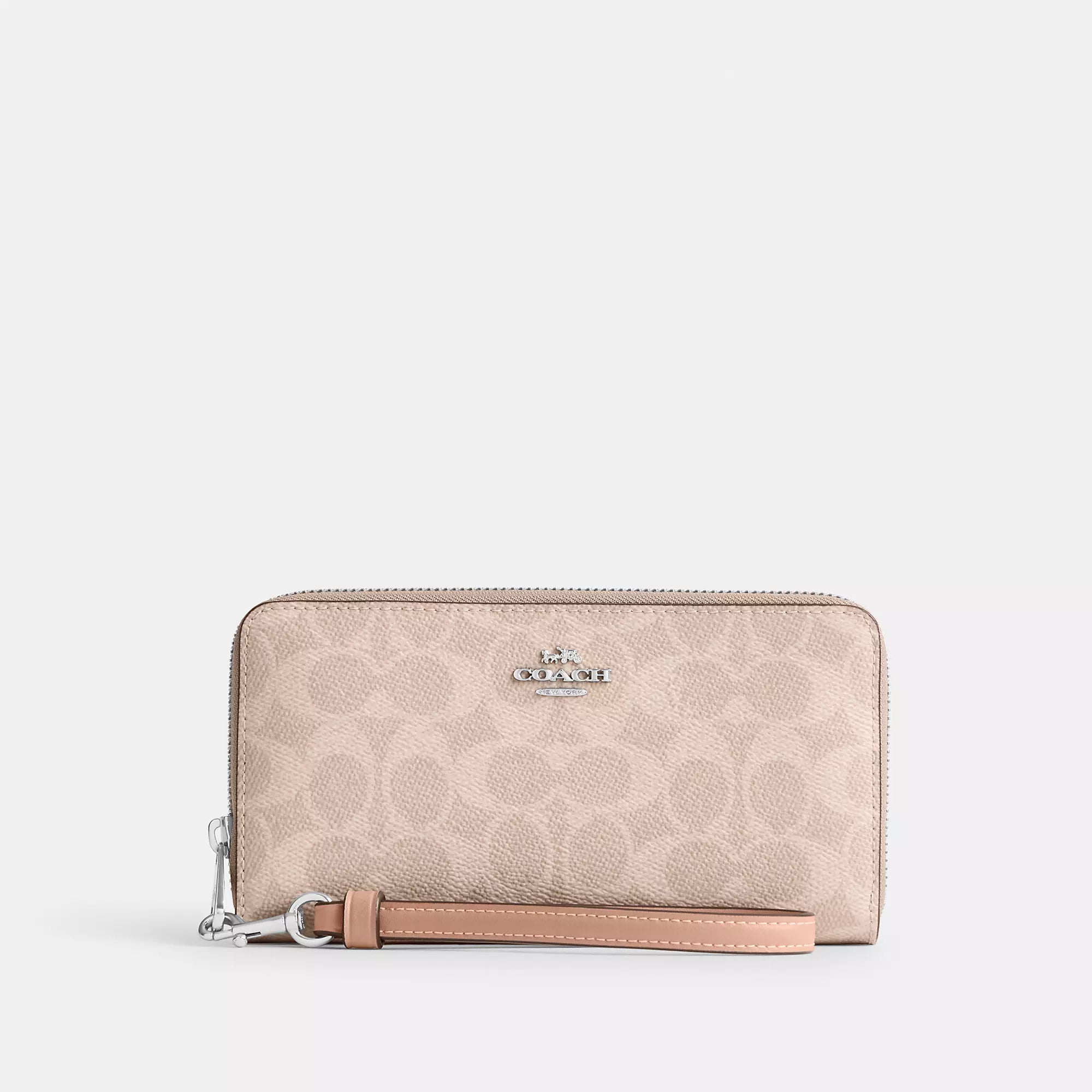 Handle bags with soft velvet for luxury -Coach Outlet Long Zip Around Wallet In Signature Canvas