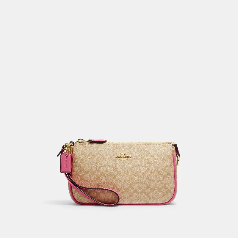 Handle bags with pastel colors for softness -Coach Outlet Nolita 19 In Colorblock Signature Canvas