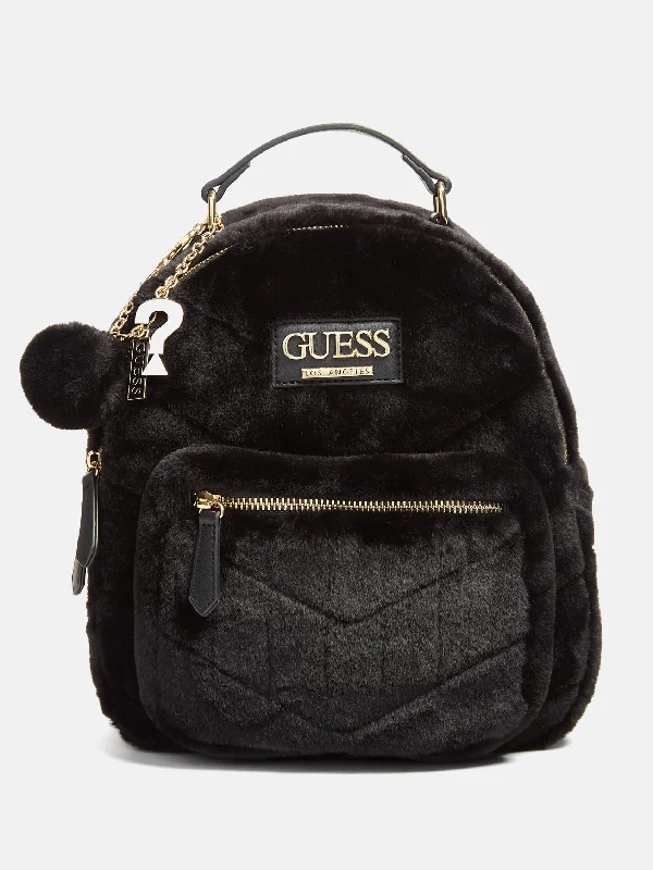 Handle bags with double handles for strength -Elsie Faux-Fur Backpack