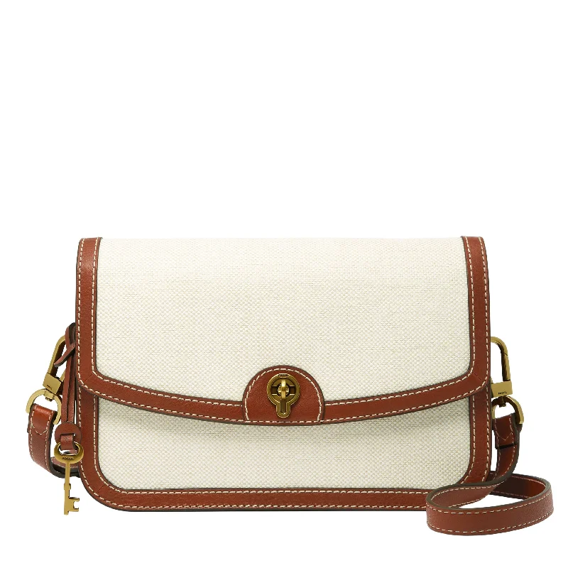 Canvas handle bags perfect for casual outings -Fossil Women's Ainsley LiteHide Leather Flap Crossbody