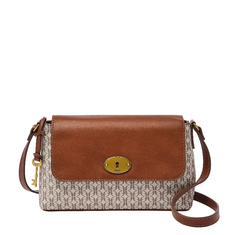 Handle bags with vegan suede for softness -Fossil Women's Gabriella Printed PVC Small Flap Crossbody