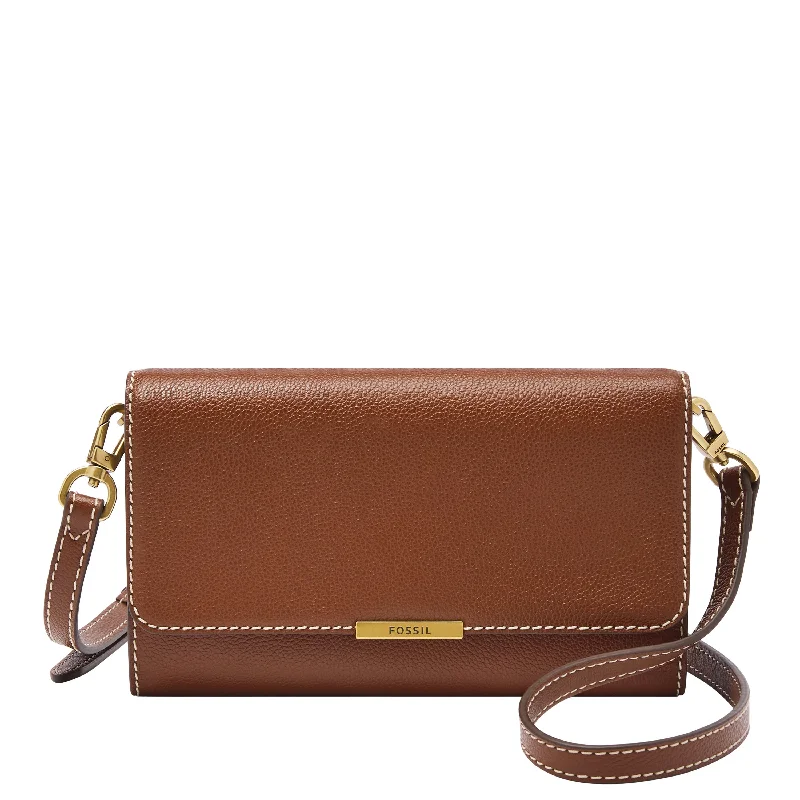 Handle bags with sturdy leather grip accents -Fossil Women's Jori Leather Wallet Crossbody