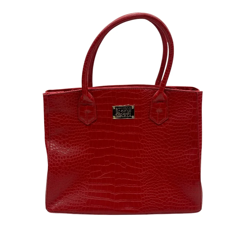 Handle bags with padded interiors for laptops -Handbag By Badgley Mischka In Red, Size:Large