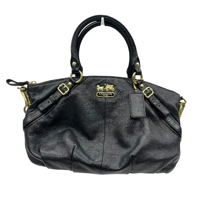 Handle bags with soft leather for luxury -Handbag Designer By Coach In Black, Size:Medium