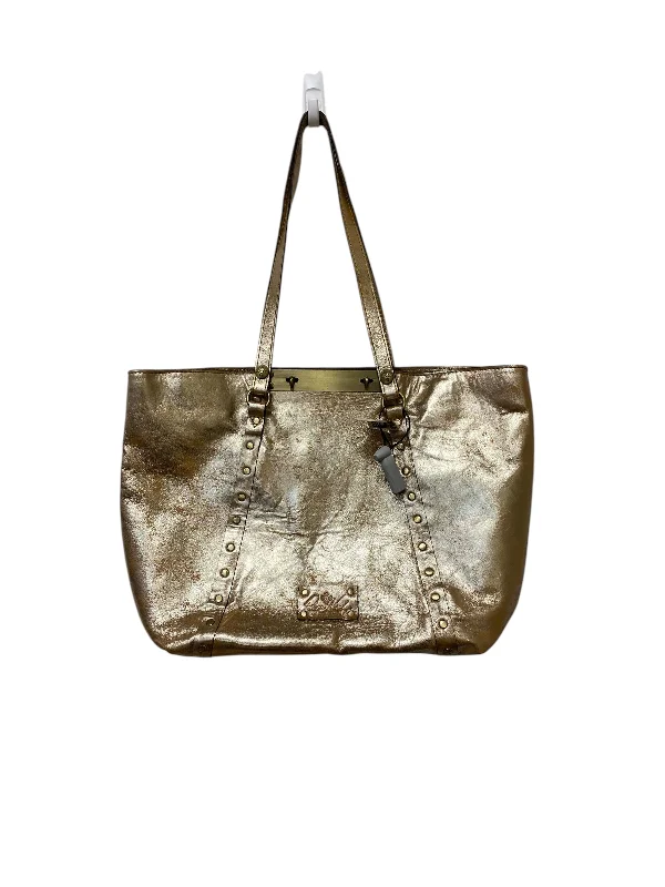 Handle bags with bold text for statements -Handbag Leather By Patricia Nash, Size: Large