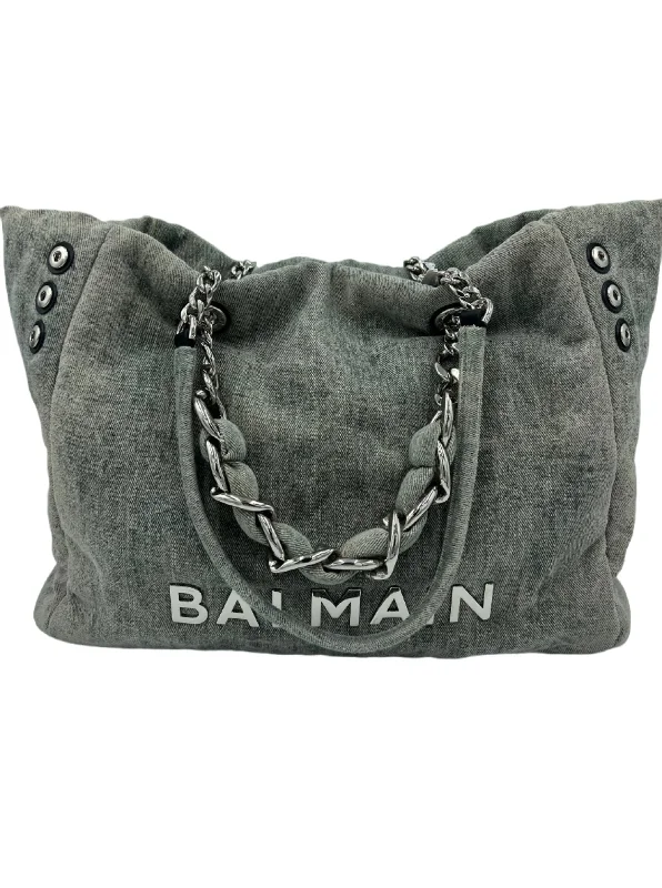 Handle bags with wide openings for access -Balmain Soft Cabas Designer Tote Bag