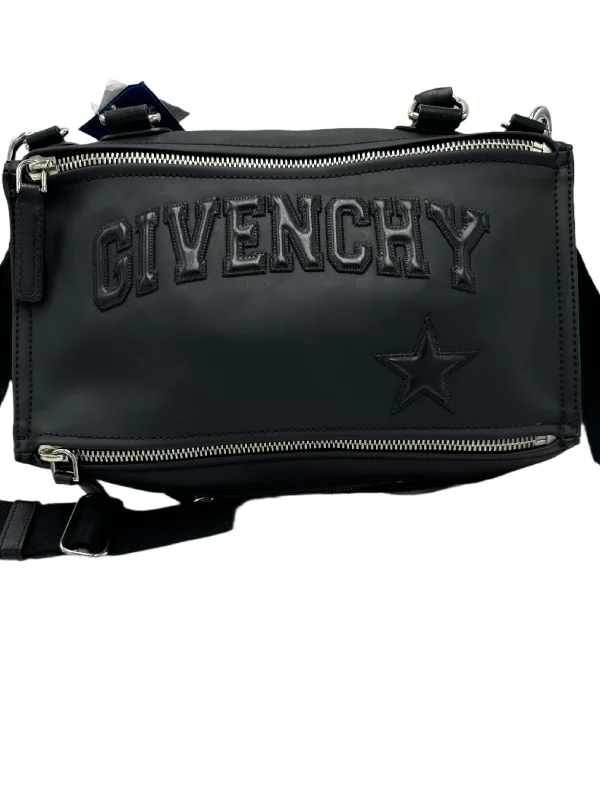 Handle bags with laptop sleeves for work -Givenchy Pandora Designer Leather Handbag w/ Shoulder Strap