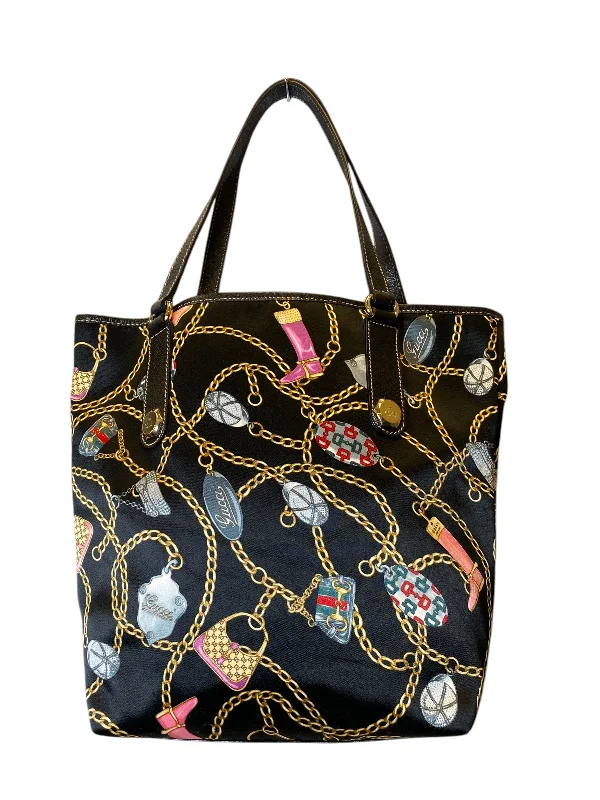 Handle bags with abstract art for uniqueness -Handbag Luxury Designer By Gucci, Size: Medium