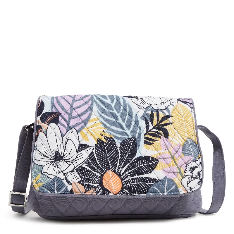 Quilted handle bags with stylish textured finish -Outlet Microfiber Convertible Flap Crossbody