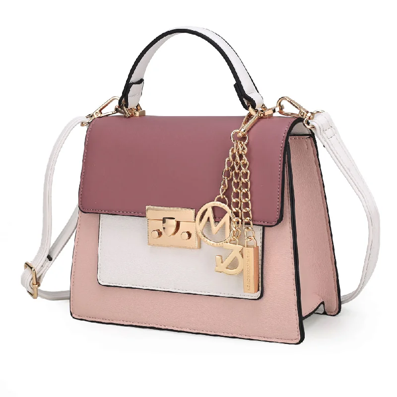 Handle bags with modern cutouts for style -Quinzel Color-Block Shoulder Handbag