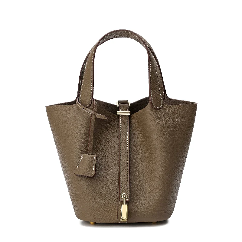 Handle bags with rustic leather for charm -Tiffany & Fred Full-grain Leather Top-Handle Bag