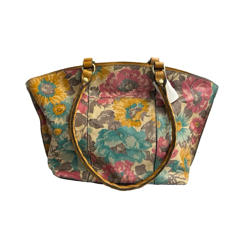 Handle bags with detachable pouches for versatility -Tote Designer By Patricia Nash in Floral Print, Size: Large