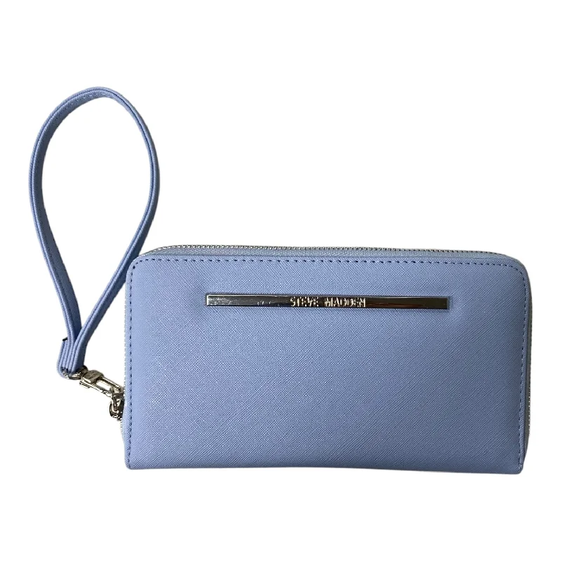 Vegan leather handle bags for eco-friendly chic -Wallet By Steve Madden In Blue, Size:Large