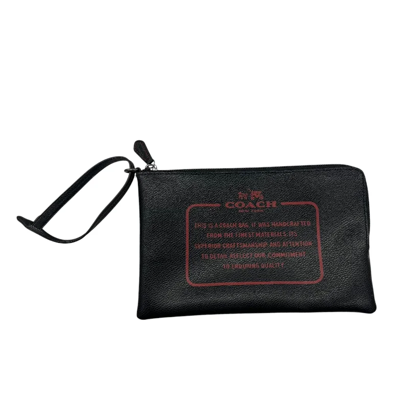 Handle bags with vintage clasps for nostalgia -Wristlet Designer By Coach In Black & Red, Size:Medium